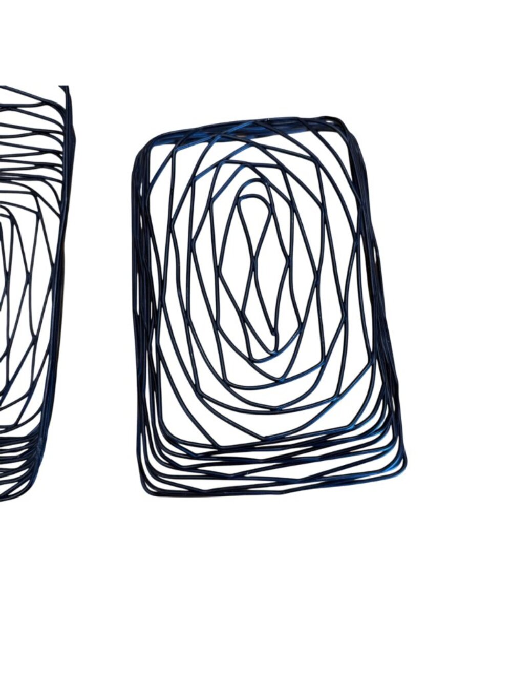 Artisan Metal Wire Basket Set Black Nesting Open Grid Tablecract collection Mode - Picture 4 of 5
